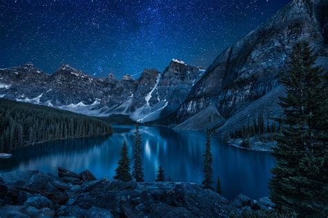 landscape, Trees, Lake, Stars Wallpapers HD / Desktop and Mobile ...