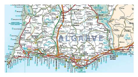 Road map of Algarve with cities and airports | Algarve | Portugal ...