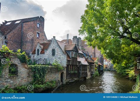 A Canal in Bruges, Belgium stock photo. Image of water - 109134688