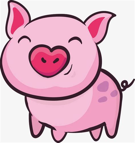 Pink Cute Little Pig PNG and Vector