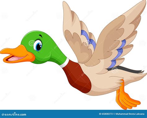 Cartoon Flying Duck Stock Illustration - Image: 65808273