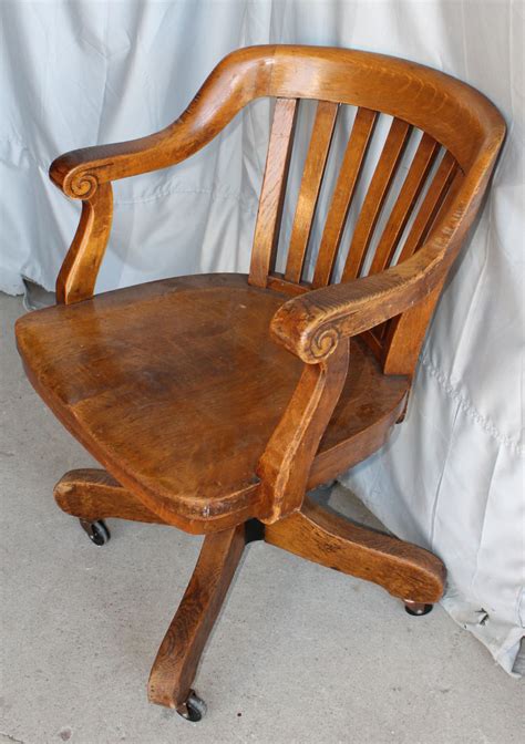 Bargain John's Antiques | Antique Oak swivel Office Chair with arms ...