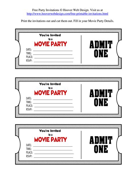 Printable Movie Tickets Pdf - Fill Online, Printable, Fillable, Blank ...