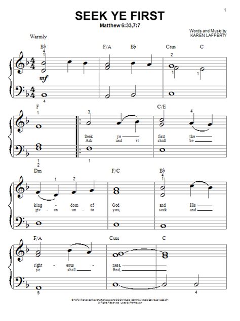 Seek Ye First | Sheet Music Direct