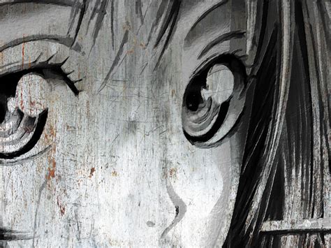 Metallic Anime Girl Eyes 2 Black And Whi, Painting by Tony Rubino ...