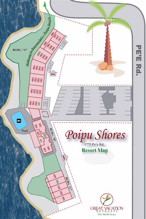 Map Layout Poipu Shores Resort