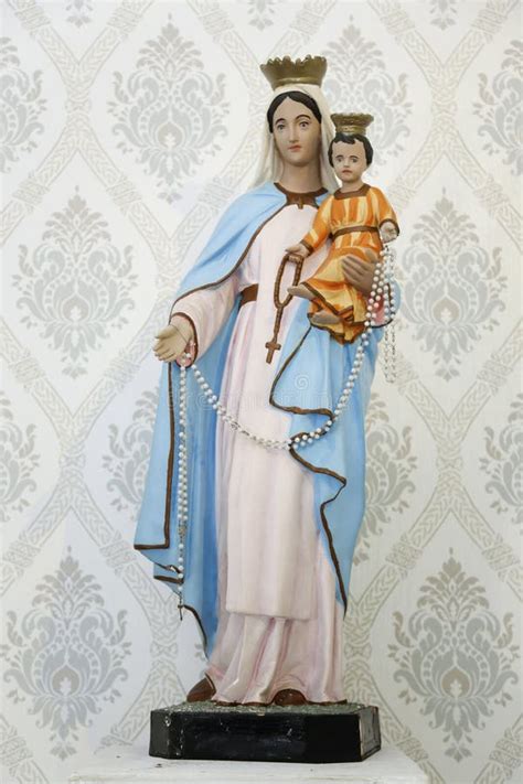 Statue of the Image of Our Lady of the Rosary Stock Photo - Image of ...