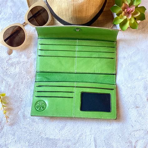 Green leather wallets for women - Tooled leather wallet - western style ...