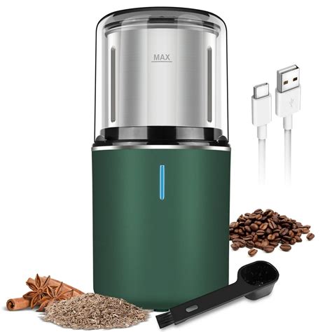 Cordless Coffee Grinder Electric, USB Rechargeable Spice Grinder W/ 200 ...