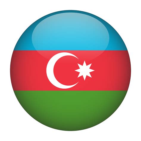 Azerbaijan 3D Rounded Flag with no Background 15272101 PNG