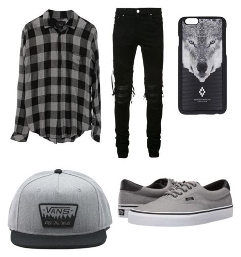 "black, white and grey men's outfit" by icehippyy on Polyvore featuring ...