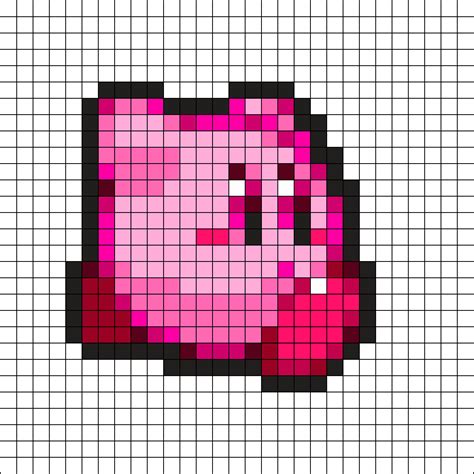 kirby pixel art grid 8 bit grid Kirby kandi sprite dreamland 8bit hama ...