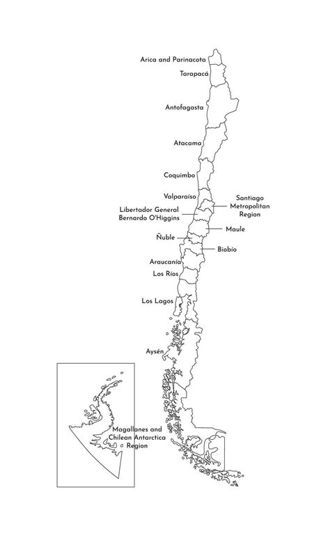 Vector isolated illustration of simplified administrative map of Chile ...