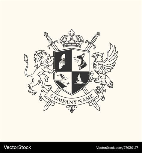 Lion and eagle crest Royalty Free Vector Image