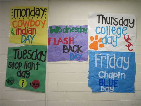 School Spirit Week Posters