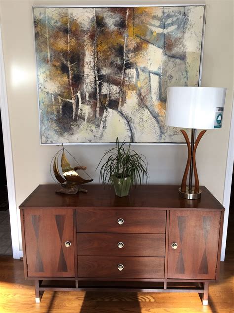 Mid Century Modern Walnut & Rosewood Credenza by Stanley Furniture Co ...