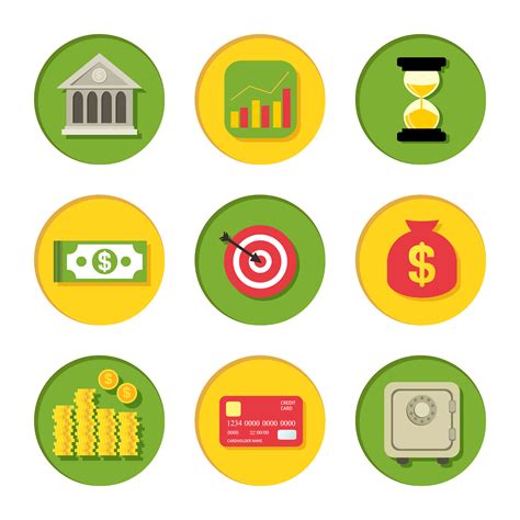 Financial icons set 453415 Vector Art at Vecteezy