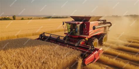 Premium AI Image | wheat harvester machine