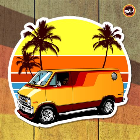 Retro 1970's Van Vinyl Stickers - Etsy