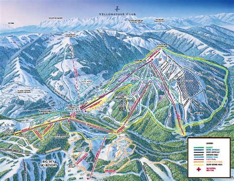 Yellowstone Club Ski Trail Map - Big Sky Montana United States • mappery