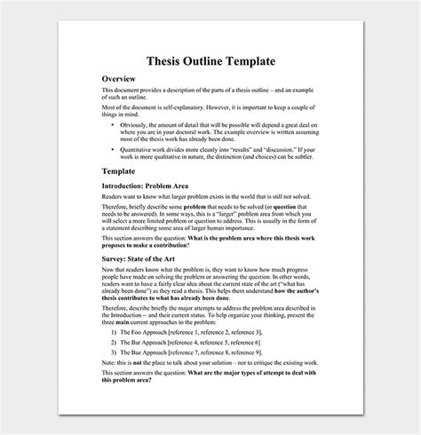 18 Thesis Outline Templates and Examples (Word | PDF Format)