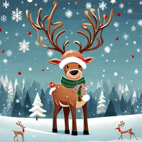 Premium AI Image | Generated design of Christmas reindeer in the middle ...