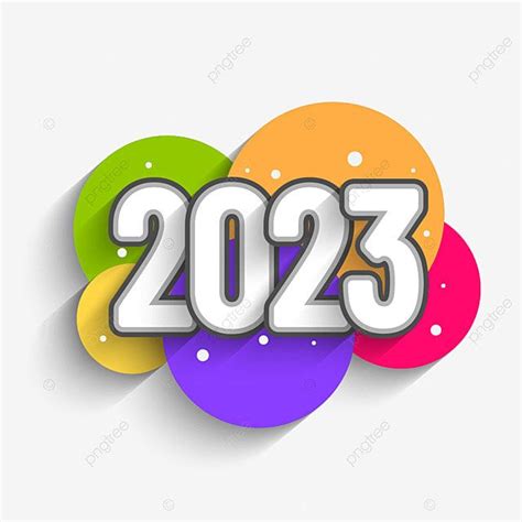 Happy New Year 2023 Clipart Vector, Colorful 2023 Happy New Year, 2023 ...