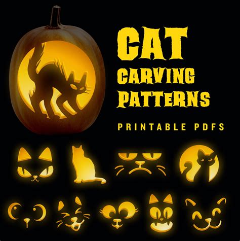 Pumpkin Cat Face Templates