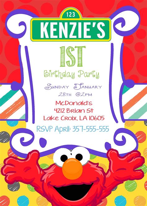 Elmo Birthday Invitations Free Template Web Free Photo Card 27 Results ...