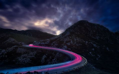 3840x2400 Road Lights Clouds Night 4K ,HD 4k Wallpapers,Images ...