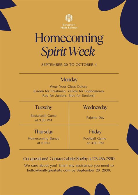 Spirit Week Poster Ideas