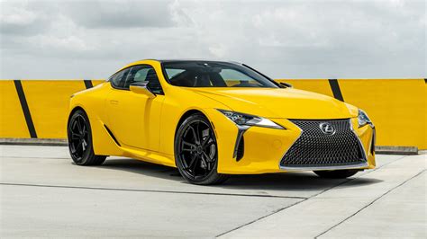 Download wallpaper 1920x1080 yellow, luxurious sedan, lexus lc 500 ...