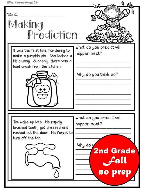 Fall Activities for Second Grade Math and Literacy No Prep Printables ...