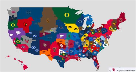 RedditCFB on Twitter: "Week 4 College Football Imperialism Map. https ...