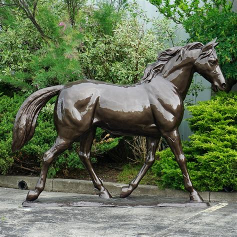 Life Size Walking Horse Statue in Copper Bronze Finish - Irongate ...