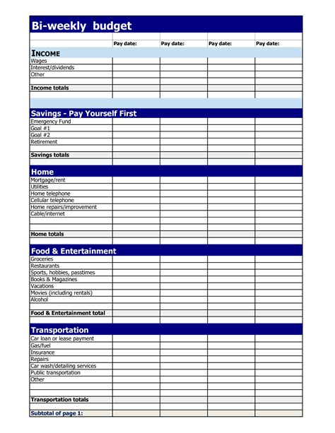 Personal budget template excel free download - rightaussie