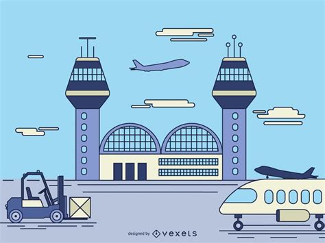 Airport Facility Cartoon Illustration