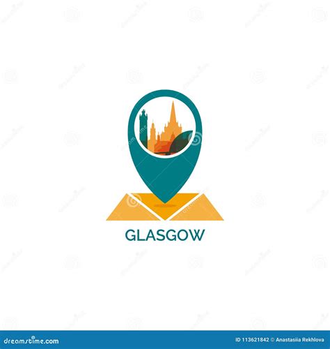 Glasgow City Cool Skyline Logo Illustration Stock Vector - Illustration ...