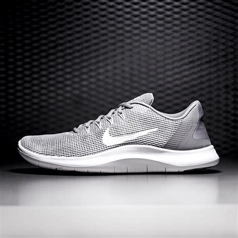 Mens Nike Flex 2018 RN Running Shoes Grey/White, Trainers | Nielsen Animal