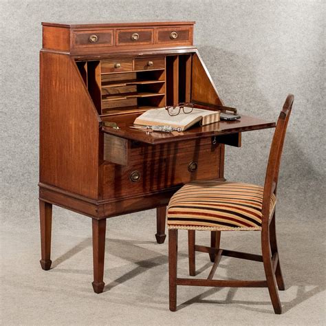 Antique Writing Desk Bureau Edwardian Mahogany - Antiques Atlas