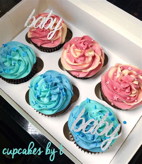 Gender reveal Pink & Blue cupcakes | Gender reveal cupcakes, Gender ...