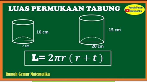 CARA MUDAH MENGHITUNG LUAS PERMUKAAN TABUNG - YouTube