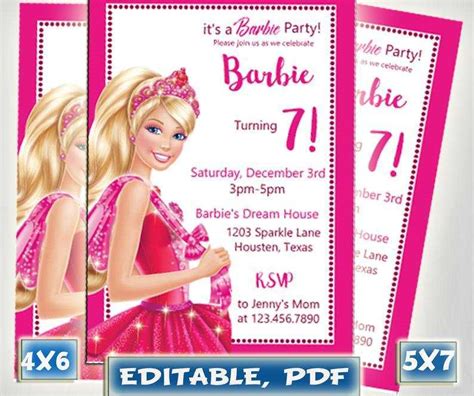 72 Report Barbie Invitation Template Blank PSD File for Barbie ...