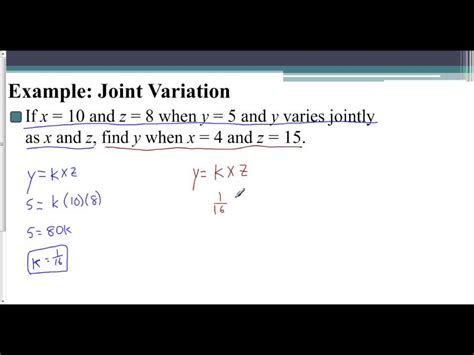 Lesson 9.5 - Joint Variation Examples - YouTube