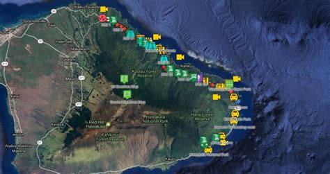 Road to Hana Travel Guide with mile marker map