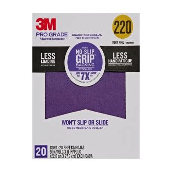 Buy the 3M 051141342806 Sandpaper, Pro Grade ~ 220 Grit | Hardware World