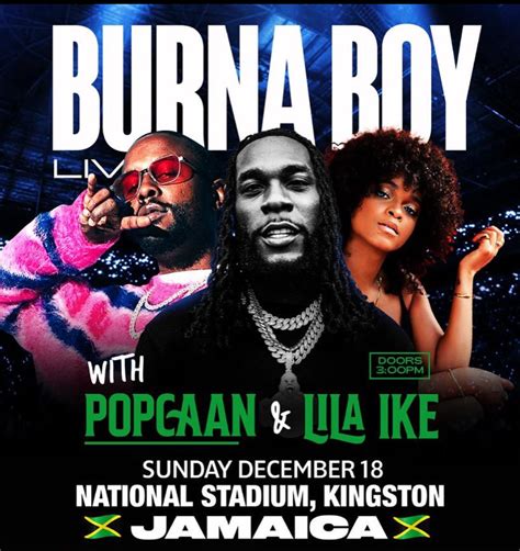 Burna Boy Concert Jamaica Start Time