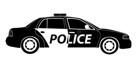 Isolated Police Car Silhouette Stock Vector - Illustration of transport ...