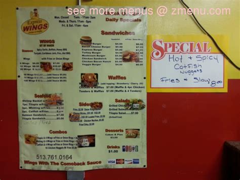 Online Menu of Express Wings Restaurant, Cincinnati, Ohio, 45237 - Zmenu