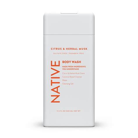 Native Natural Body Wash, Citrus and Herbal Musk, 11.5 oz - Walmart.com